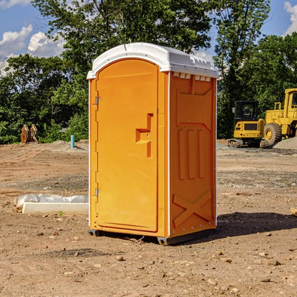 can i customize the exterior of the porta potties with my event logo or branding in Gustine